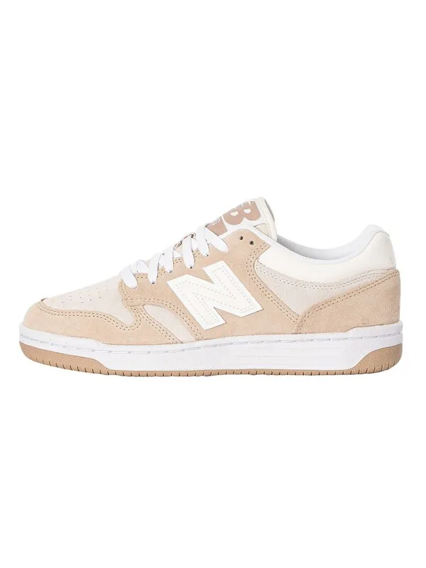 New Balance 480 Suede Trainers - Mindful Grey/Moonbeam/Sea Salt